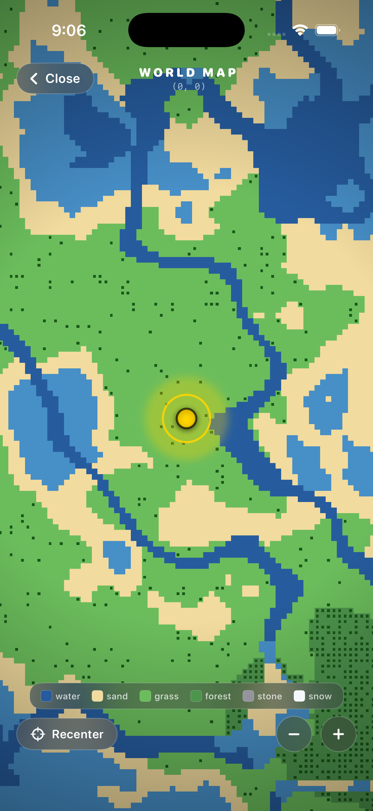 World map view
